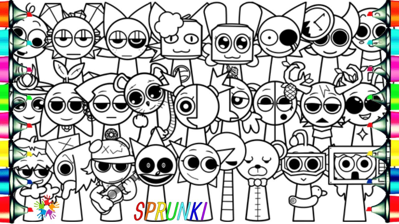 Sprunki New Coloring Pages /🎵 Sprunki Song / How To Color Sprunki OC Retake Pyramixed