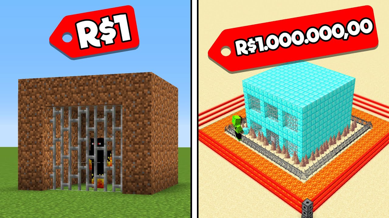 PRISÃO SEGURA de R$1 vs R$1.000.000 no Minecraft