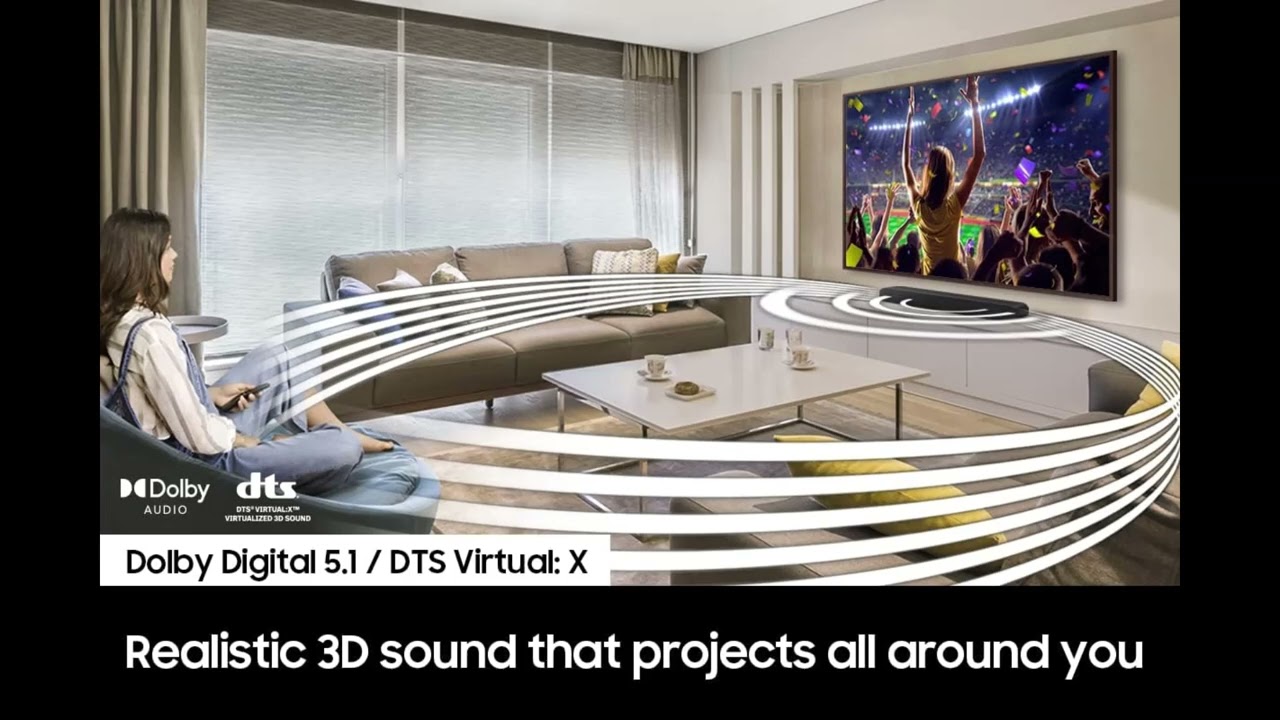 Samsung HW-S50B Soundbar Review – Dolby 5.1 & DTS Virtual:X Surround Sound Test