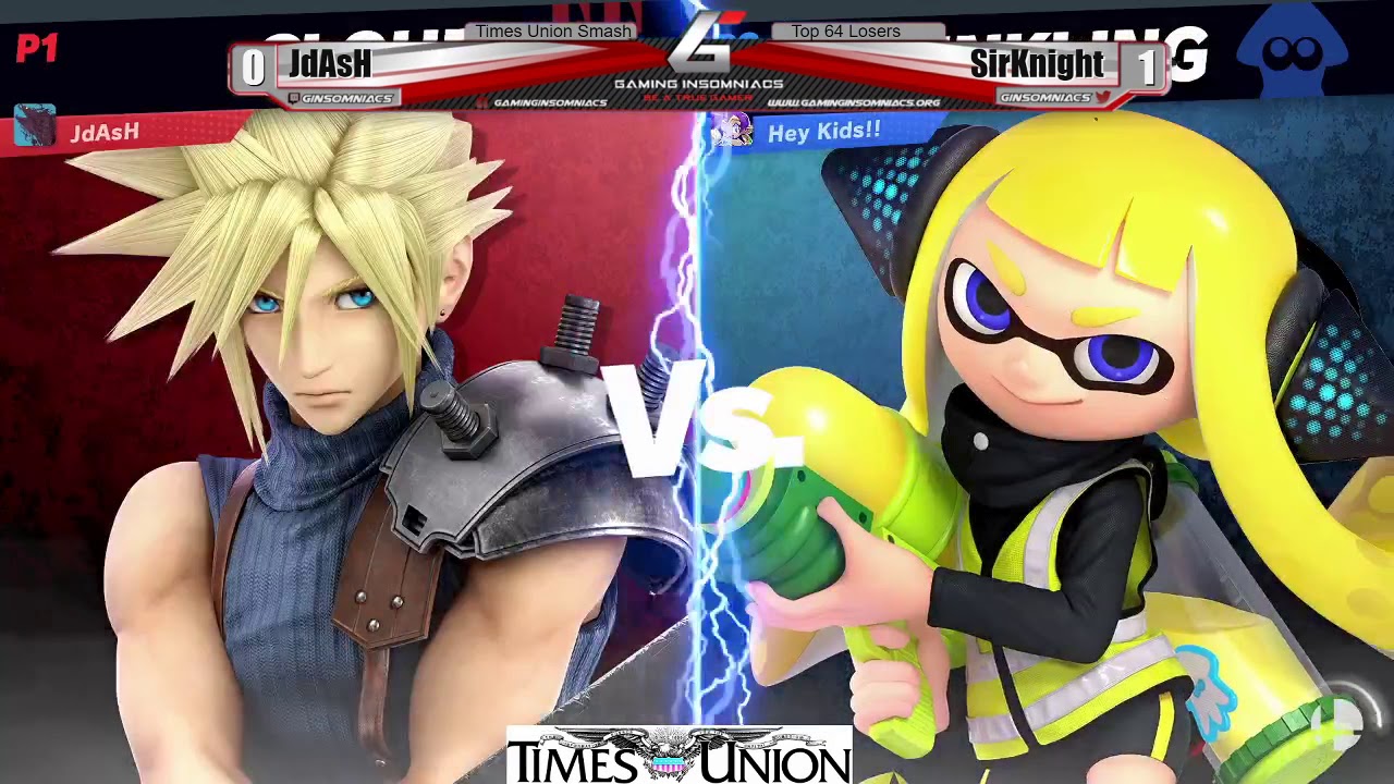 Times Union Smash Top 64 Winners   JdAsH Joker, Cloud Vs  SirKnight Inkling Smash Ultimate   SSBU