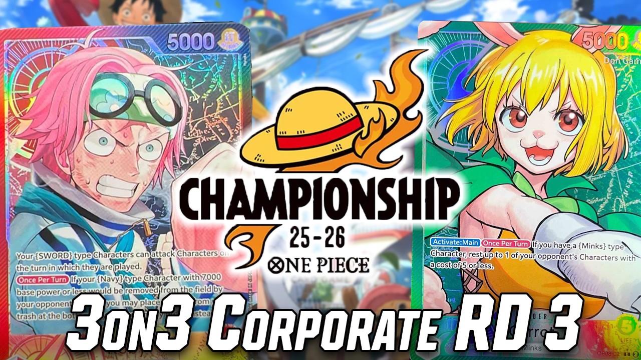 [OP15] OP08 Carrot vs. OP11 Koby | 3on3 Corporate Summit Round 3 One Piece Trading Card Game