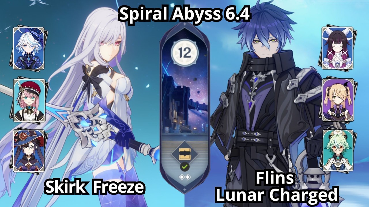 C0 Skirk Freeze & C0 Flins Lunar Charged - Spiral Abyss Floor 12 Genshin Impact 6.4