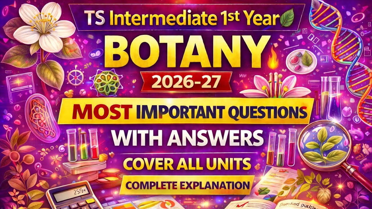 TS Intermediate 1st Year | BOTANY🌿| Most Important Questions With Answers | Cover All Units |2026-27