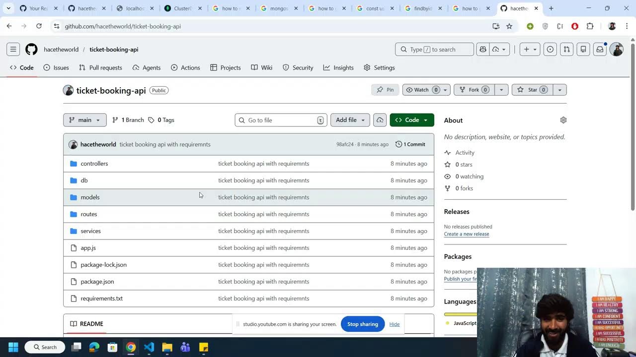 Build Ticket booking API without using chatgpt or Gemini