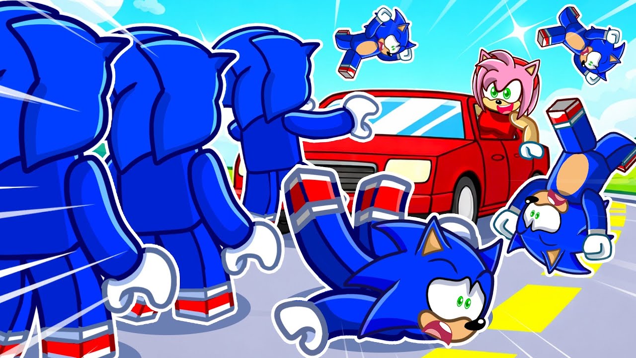 CARS vs 100 SONICS?! (Car Crash Studio)