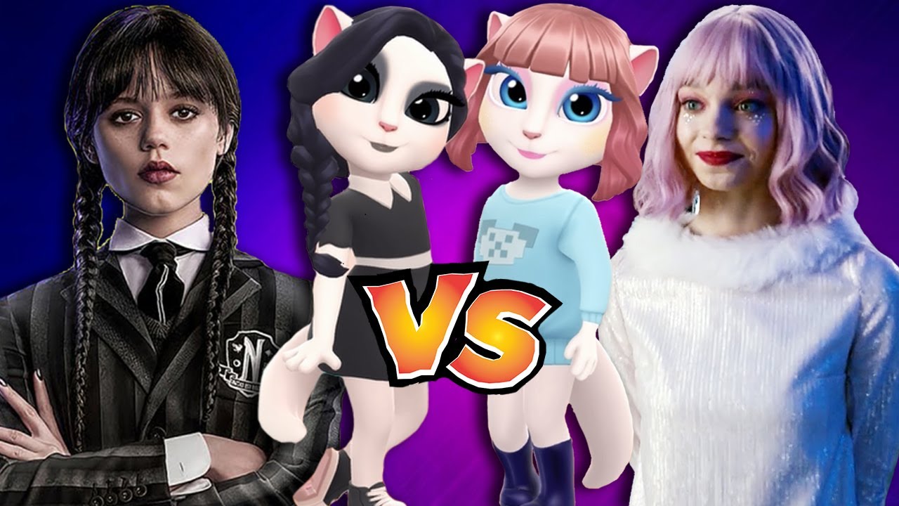 Wednesday Addams vs Enid Sinclair || my talking Angela 2 || Gaming