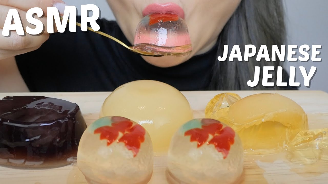 Premium Japanese Jellies *🍇🍑🎏 ASMR NO TALKING Eating Sounds | N.E Let's Eat