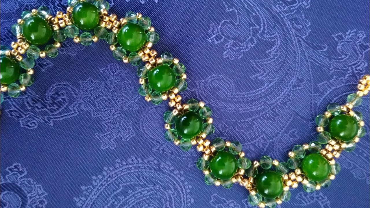 Браслет из бисера и бусин. МК. Tutorial: beaded bracelet. DIY