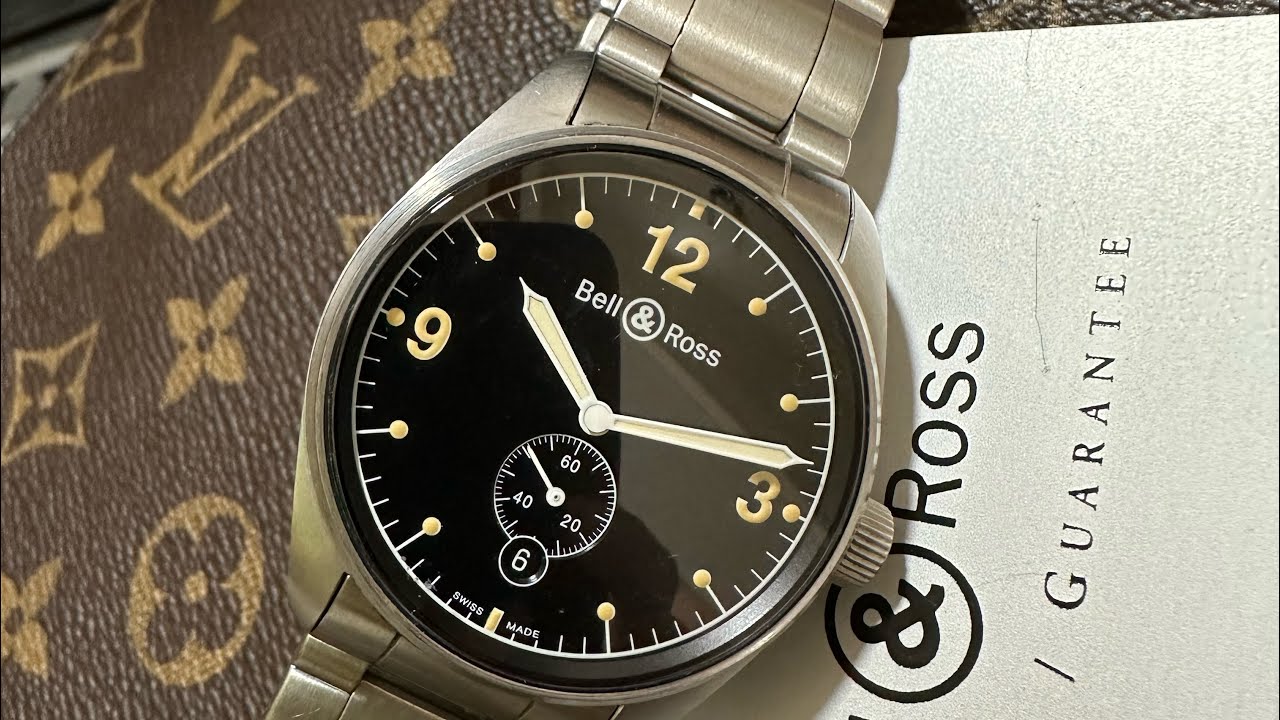 名表TV-Bell & Ross Vintage 123 Geneva Black Dial /w nice bracelet