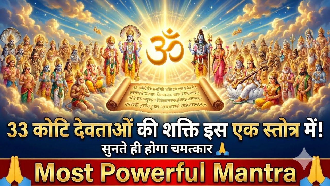 33 कोटि देवताओं की शक्ति इस एक स्तोत्र में! सुनते ही होगा चमत्कार 🙏 Most Powerful Mantra