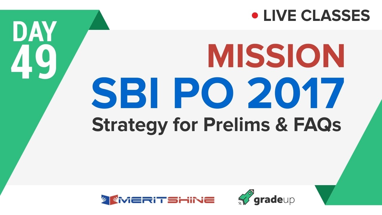 Strategy for prelims + Frequently asked questions | SBI PO 2017 Online Classes #DAY 49
