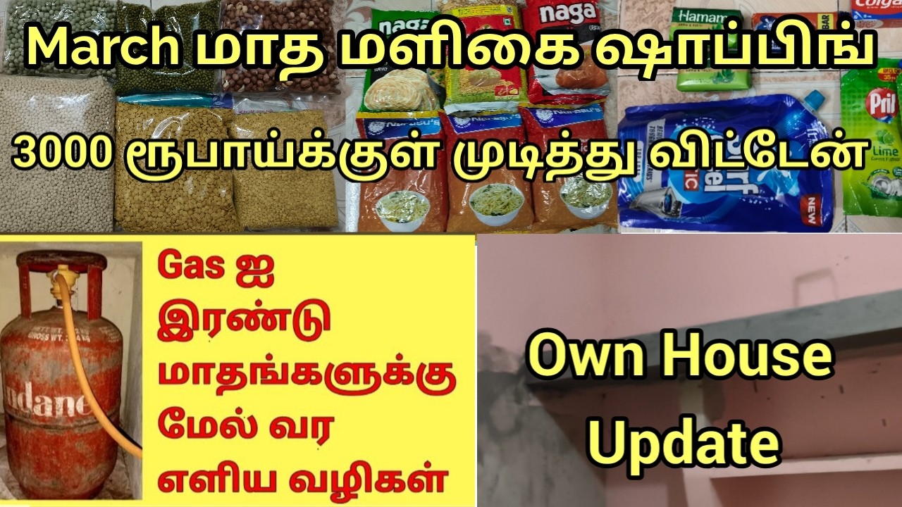 Tips for One LPG Cylinder for more than Two Months & March Grocery shopping and Own House Renovation