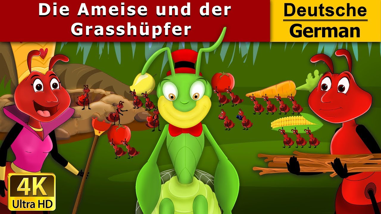 Die Ameise und der Grashüpfer | Ant And The Grasshopper in German | @German Fairy Tales