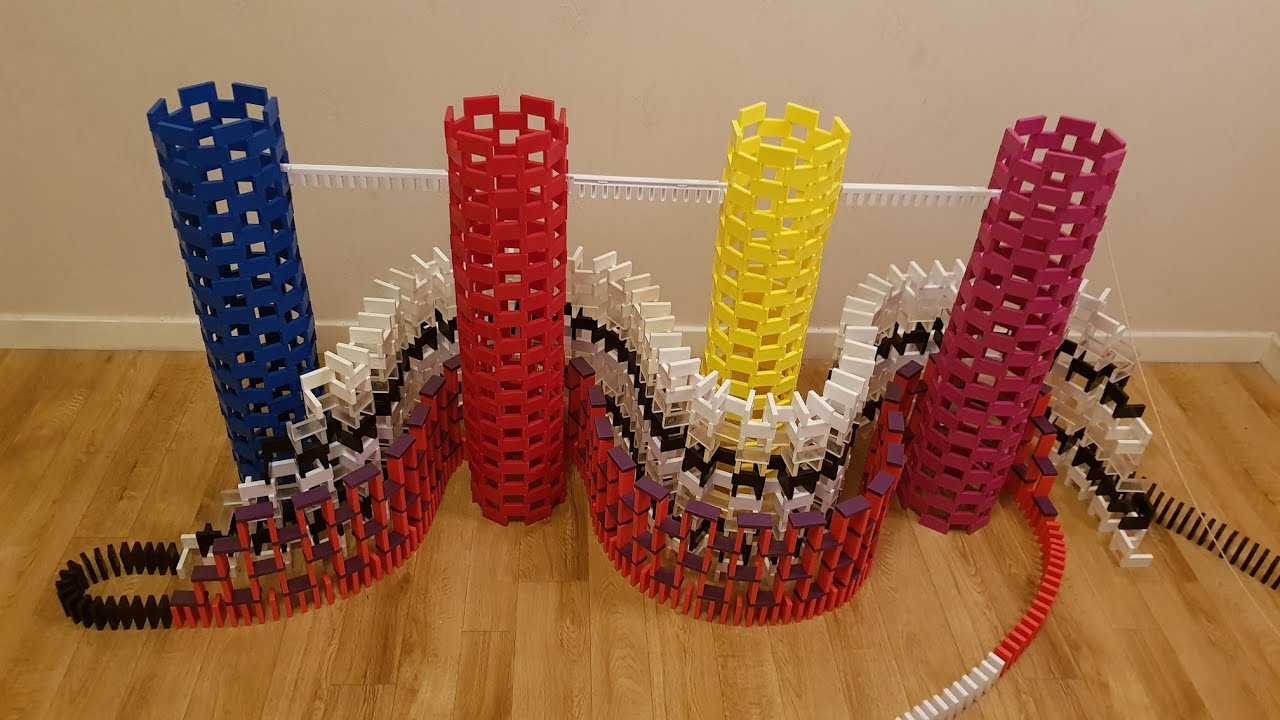 Domino toppling in double speed