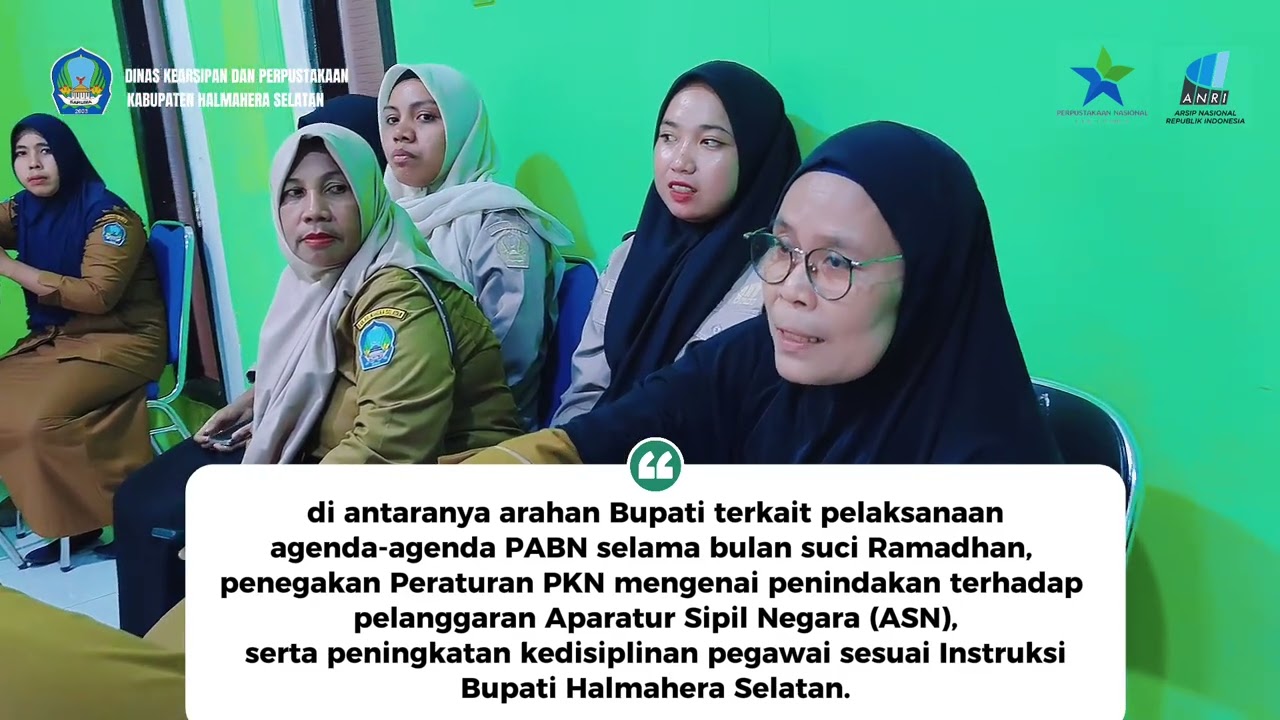 Tindak Lanjuti Arahan Bupati Dinas Arpus perkuat Disiplin ASN & Budaya Literasi