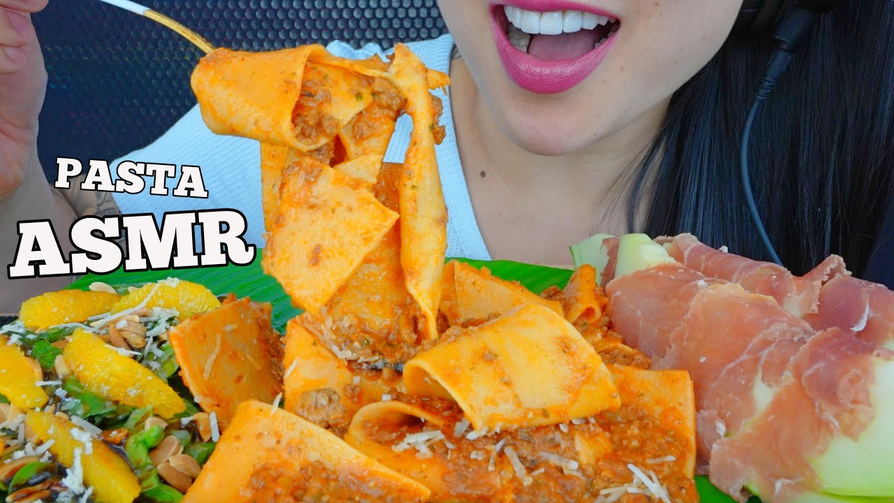ASMR PROSCIUTTO MELON + PAPPARDELLE LAMB RAGU (EATING SOUNDS) NO TALKING | SAS-ASMR