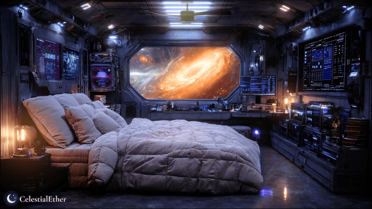 BLACK HOLE Orbit • Space Cabin | Ambient Deep Sleep Space Music | 6 Hours