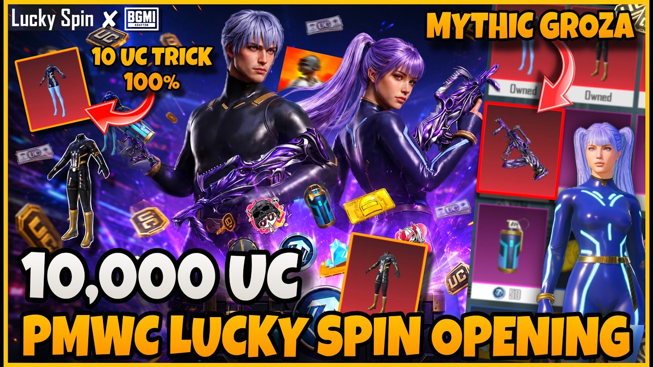 🔥10,000 UC PMWC 2026 Lucky Spin Crate Opening 😱 Alien Fusion Groza Unlocked! | BGMI