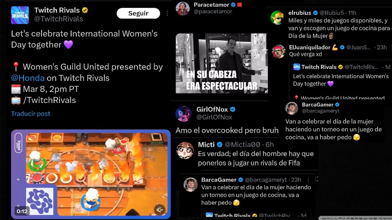 TODOS los STREAMERS MUY MOLESTOS con TWITCH x ELEGIR un JUEGO de COCINA el 8M (DÍA de la MUJER)