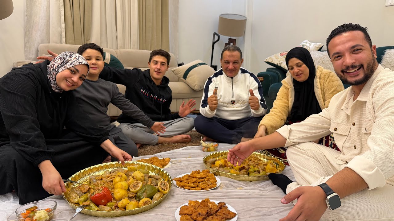 جمعت اهلنا علي طبلية واحدة🥳بيتي مليان سعادة🤗( الحمد لله )