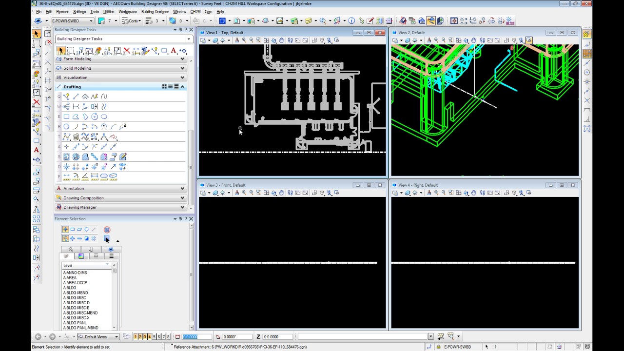 Microstation 3d Modeling Tutorials # 3   Referencing and location a 2d master in 3d space