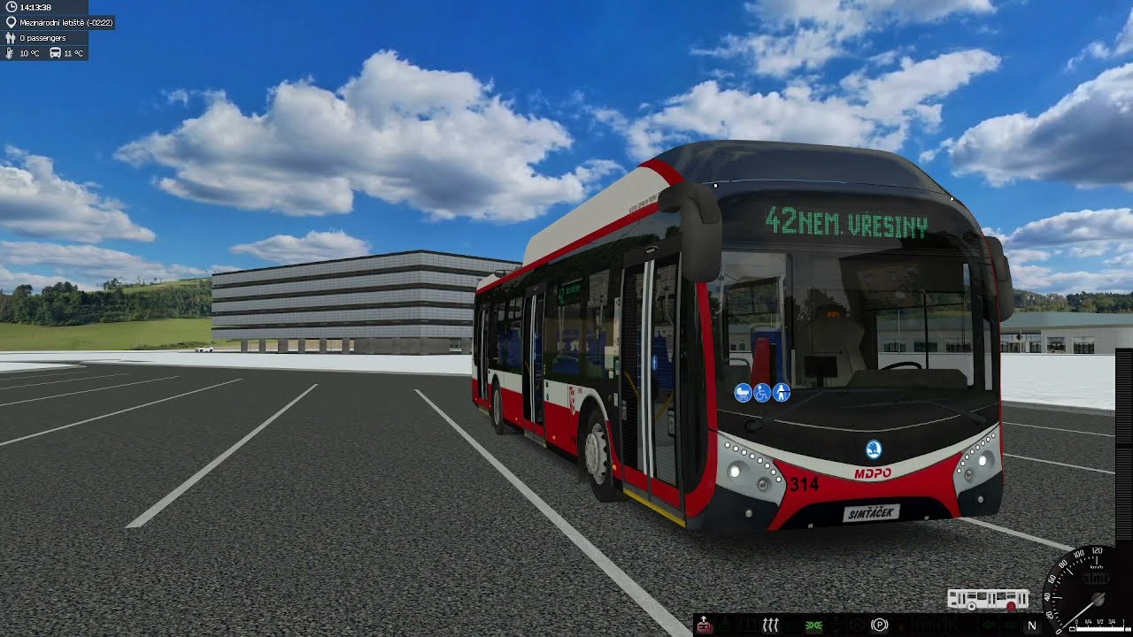 Simt Simulator - Trolleybus Line 42 Mezinárodní letiště - Nemocnice Vřesiny Part 33