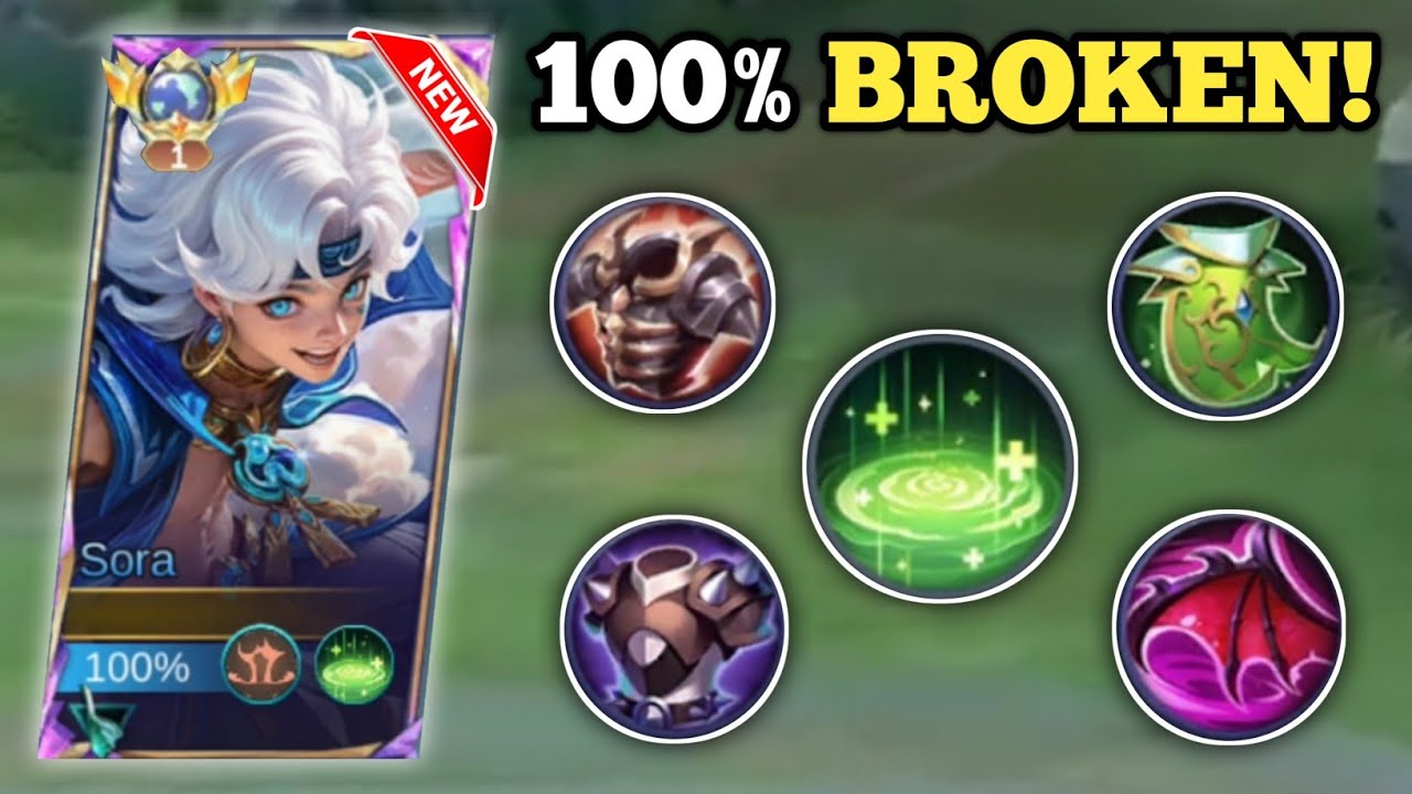REASON WHY SORA 100% TANK IS BROKEN! (mythical honor!👻) SORA BEST BUILD -MLBB