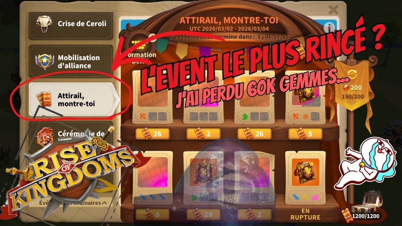 L'EVENT LE PLUS RINC&Eacute; (j'ai juste pas de chance) - Rise Of Kingdom FR