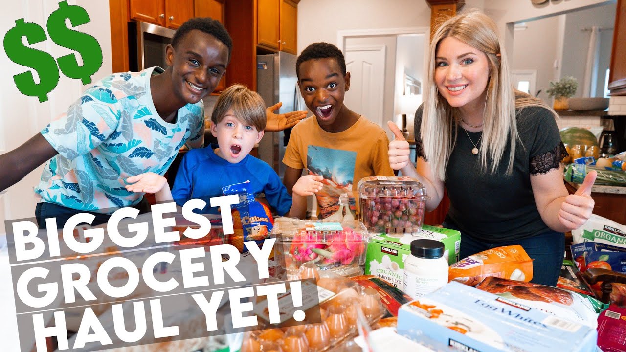 Our BIGGEST Monthly Grocery Haul EVER! 😳 Family of 9 Back to School 🎉 (Costco, Farmer's Market)