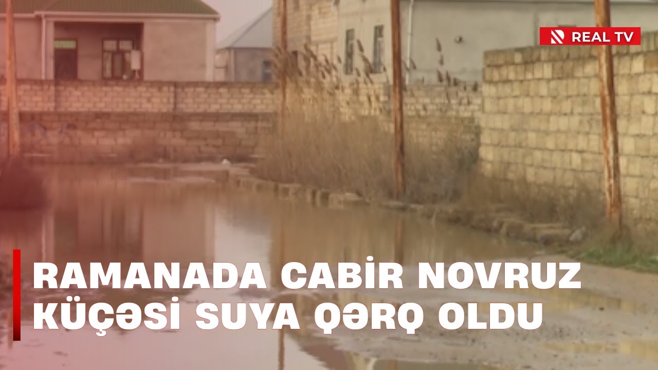 Ramanada Cabir Novruz küçəsi suya qərq oldu - "Divar bütöv sudur"