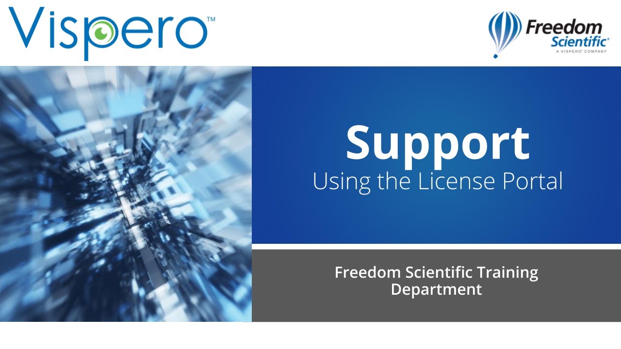 Using the Software Licensing Portal and Installing Your Freedom Scientific Software
