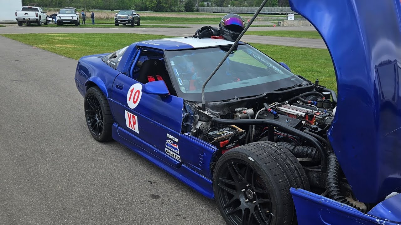 C4 Grand Sport at SCAA Track X Grattan raceway (in car)