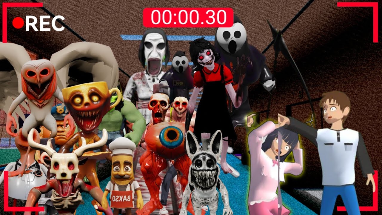 Yuta Mio Panik CCTV merekam Banyak Monster Anomali Animal menyerang kota 😱 SAKURA SCHOOL SIMULATOR