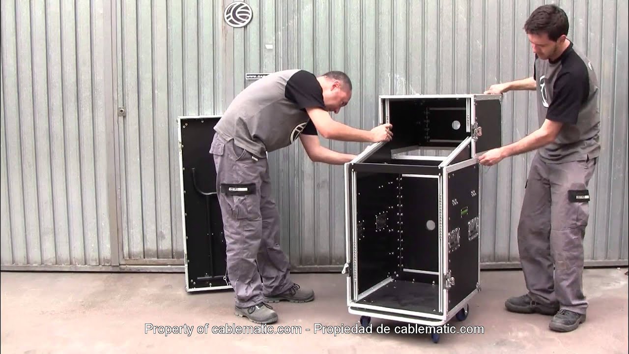 Mesa de control audiovisual rack 19 de dos módulos RackMatic distribuido por CABLEMATIC ®