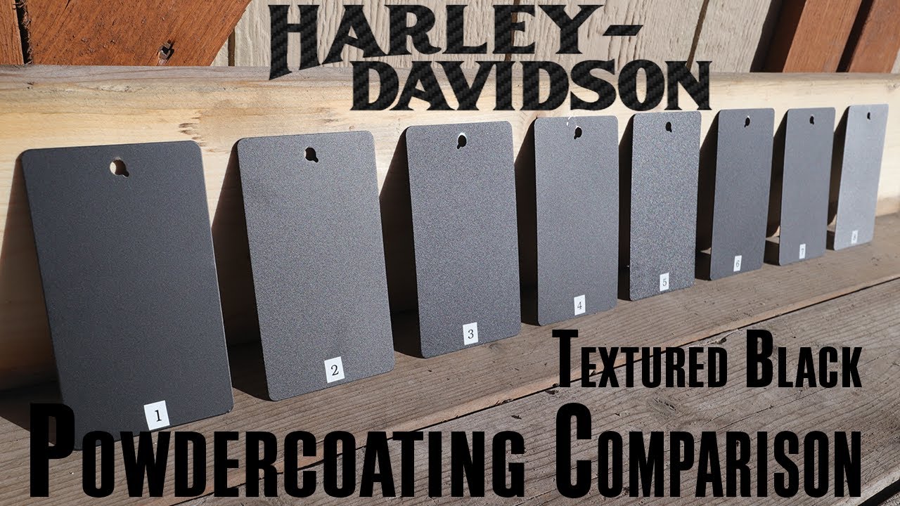 Powder coating textures that are commonly used on Harley Davidson engine cases.