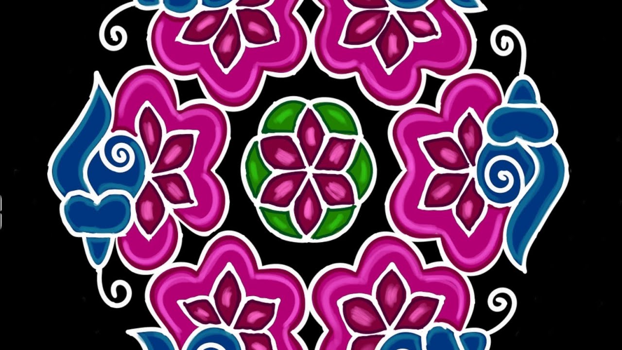 Tuesday special rangoli designs 🌺 colour rangoli 🥰 big designs for festival kolam