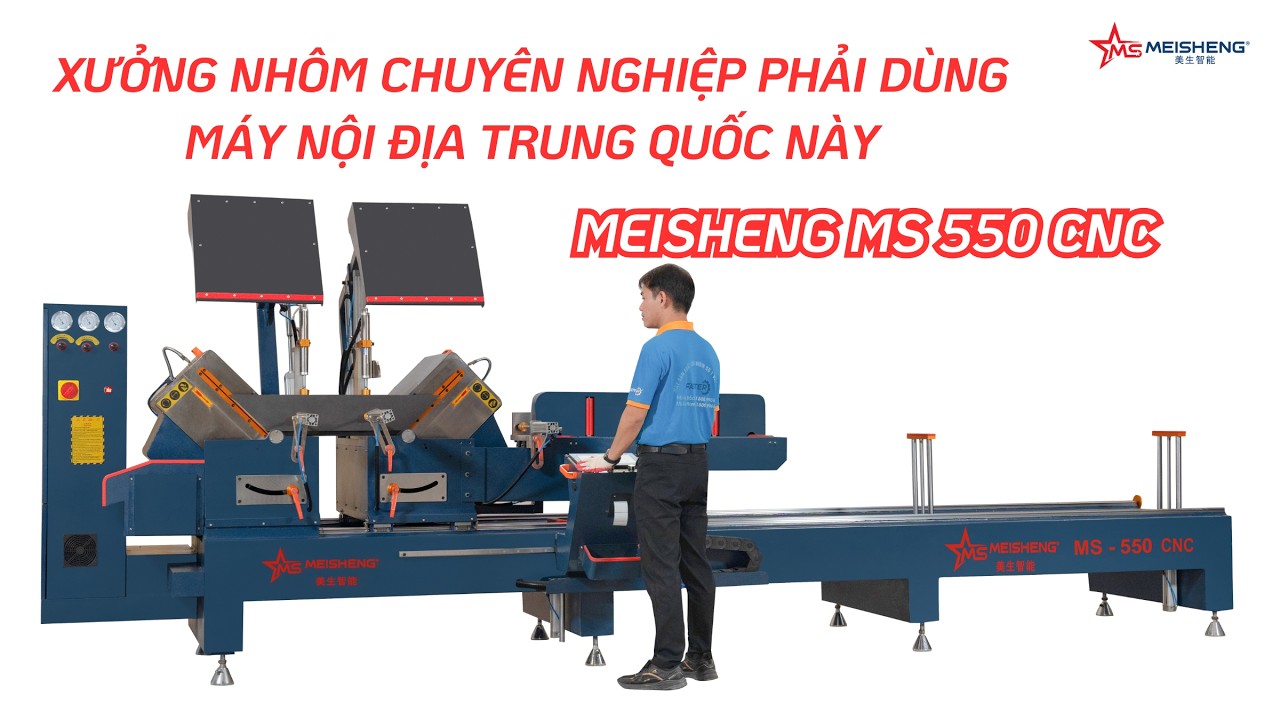 Máy Cắt Nhôm 2 Đầu CNC Meisheng Lưỡi 550 Kim Cương | Tự Động - Cắt Nét - Chuẩn Nội Địa Trung