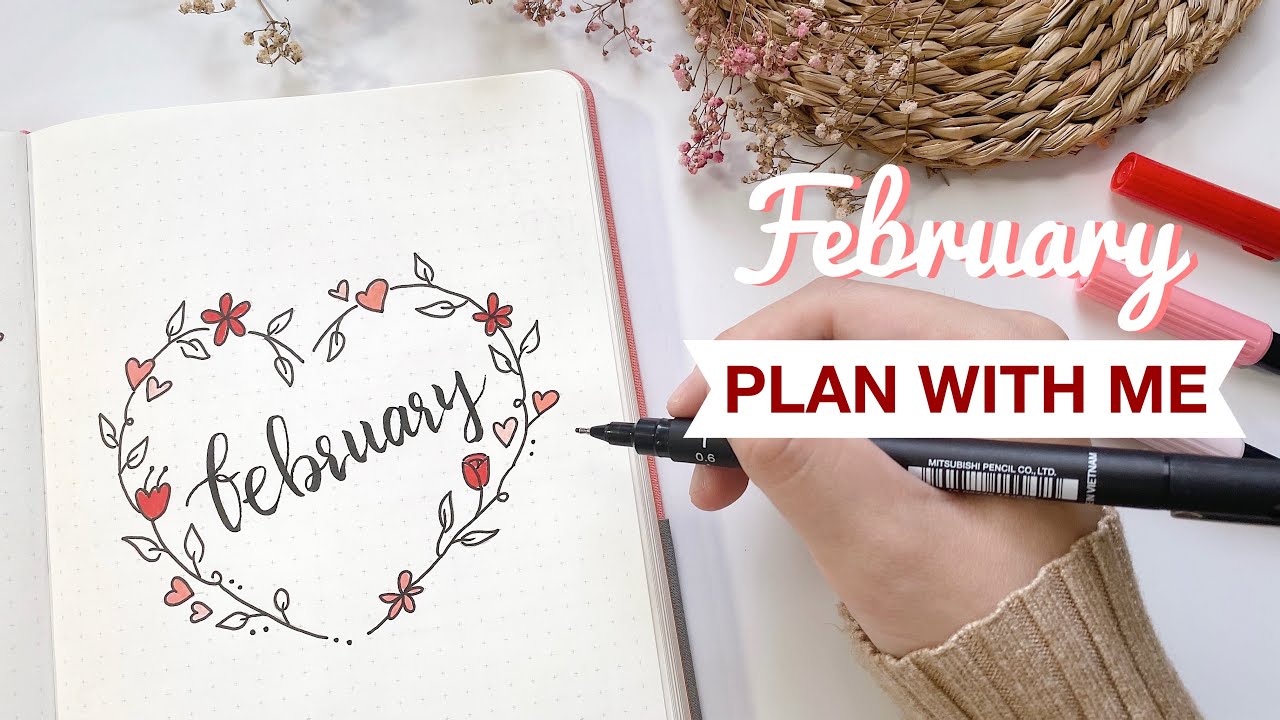 🌷 plan with me // february 2021 bullet journal setup