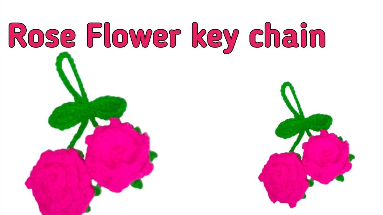 Crochet Rose Flower key chain design # knitting # crochet pattern # flower design #
