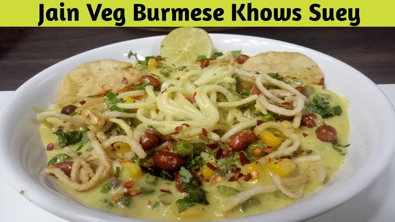Jain Veg Burmese Khow Suey Recipe | Jain Veg Khow Suey Recipe | Jain Burmese Khausue | My Jain Re...