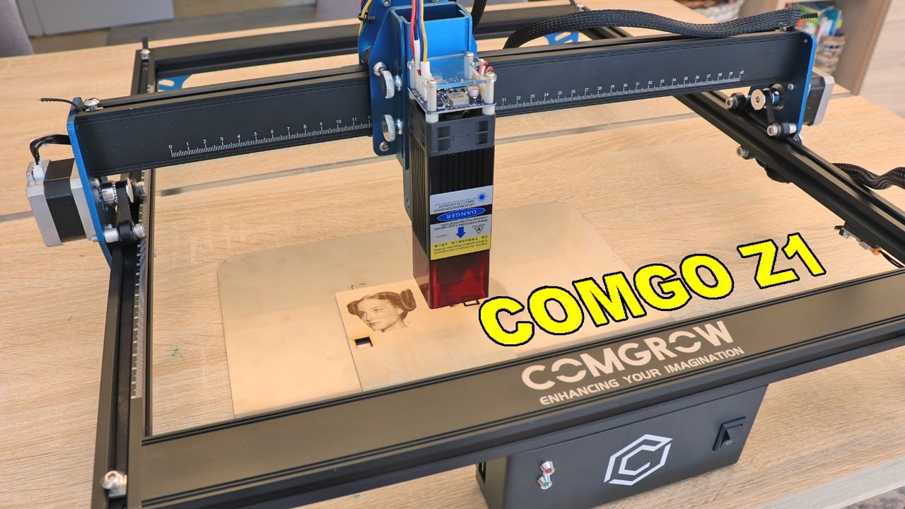 Comgo Z1 10W laser engraver by Comgrow - unboxing, assembling, test engravings and cuttings