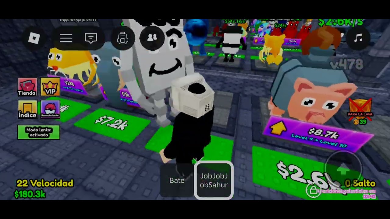 Jugando agarra braindot y escapa de la lava