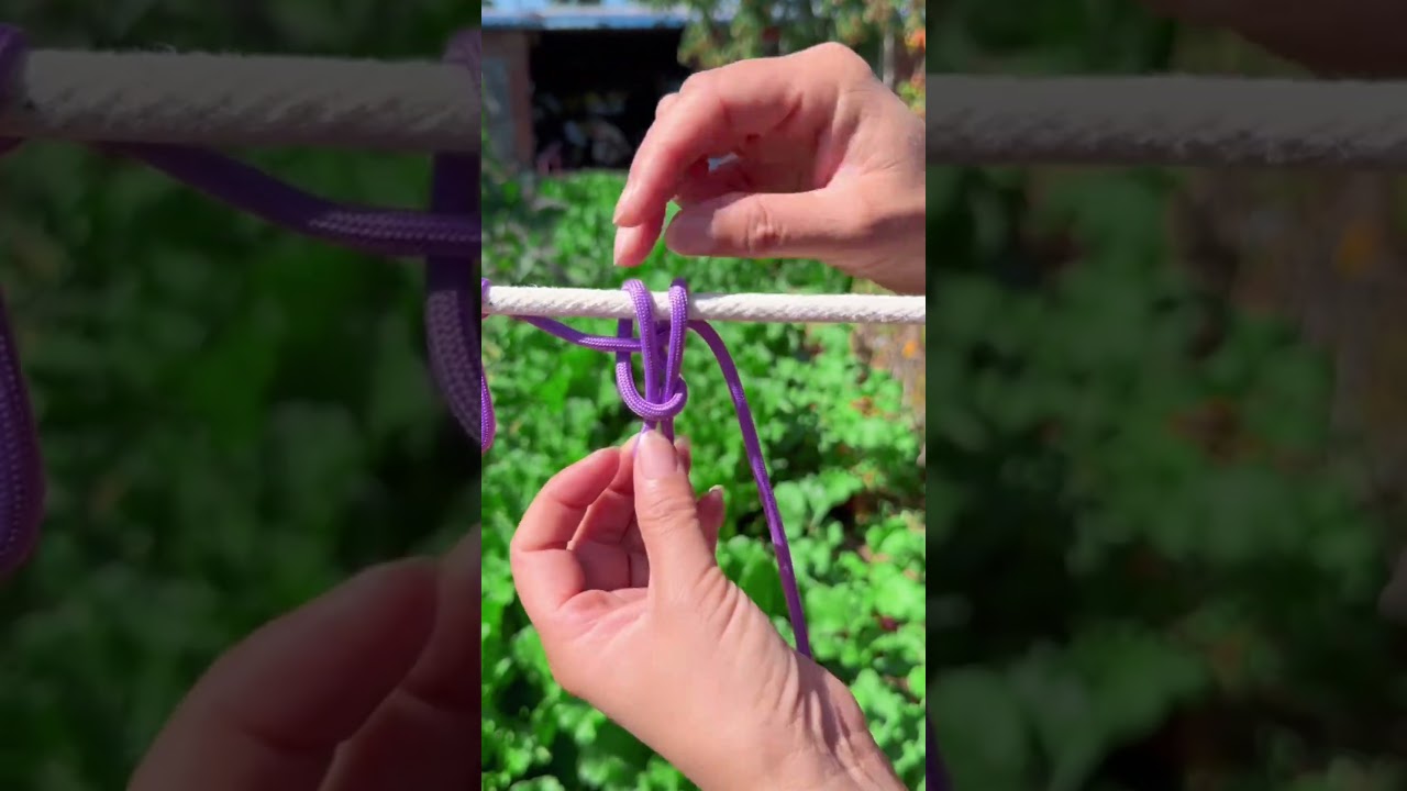 Use this knot to hang clothes; the hanger won't fall off