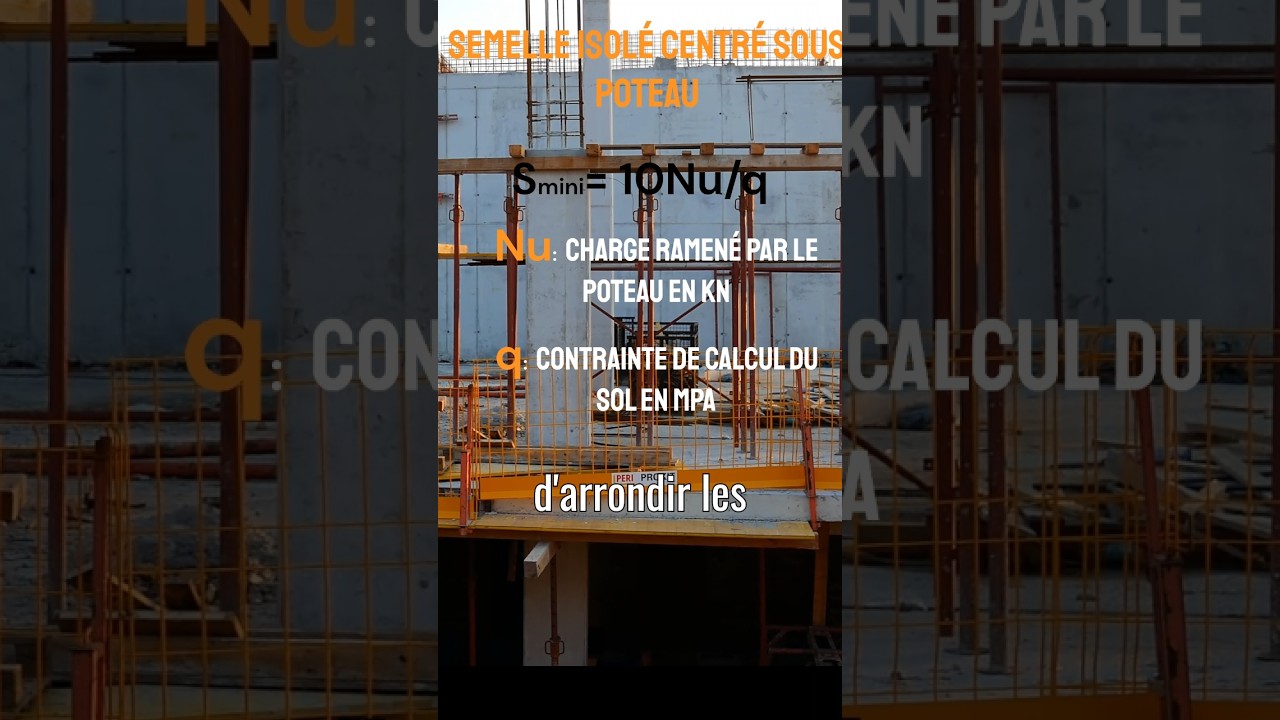 Comment calculer les Dimensions des semelles isol&eacute;es centr&eacute;es sous poteau #g&eacute;niecivil #construction