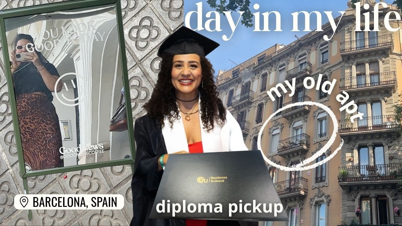 A day in my life as American after grad school abroad in Barcelona - let's go pickup my diploma!