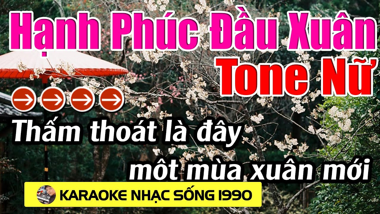 Hạnh Phúc Đầu Xuân - Karaoke Tone Nữ - Karaoke Nhạc Sống 1990 - Beat Mới