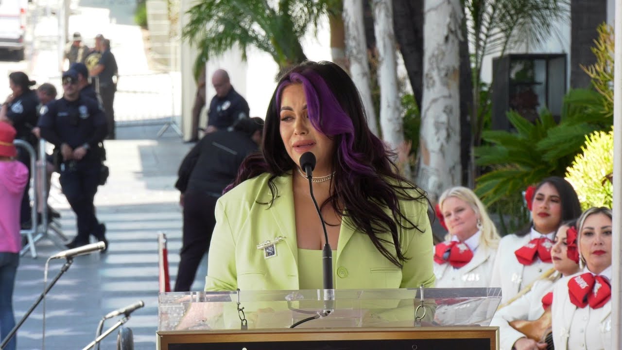Jacqie Rivera tears up while speaking about her mom, Jenni Rivera