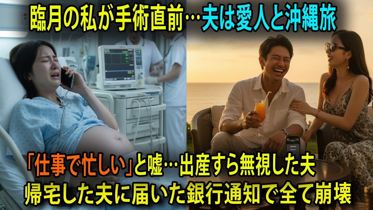 臨月の私を放置して愛人と沖縄旅行へ行った夫「仕事だ」と嘘をつき出産を無視した結果…帰宅した夫が絶望した銀行からの通知と弁護士の正体とは？