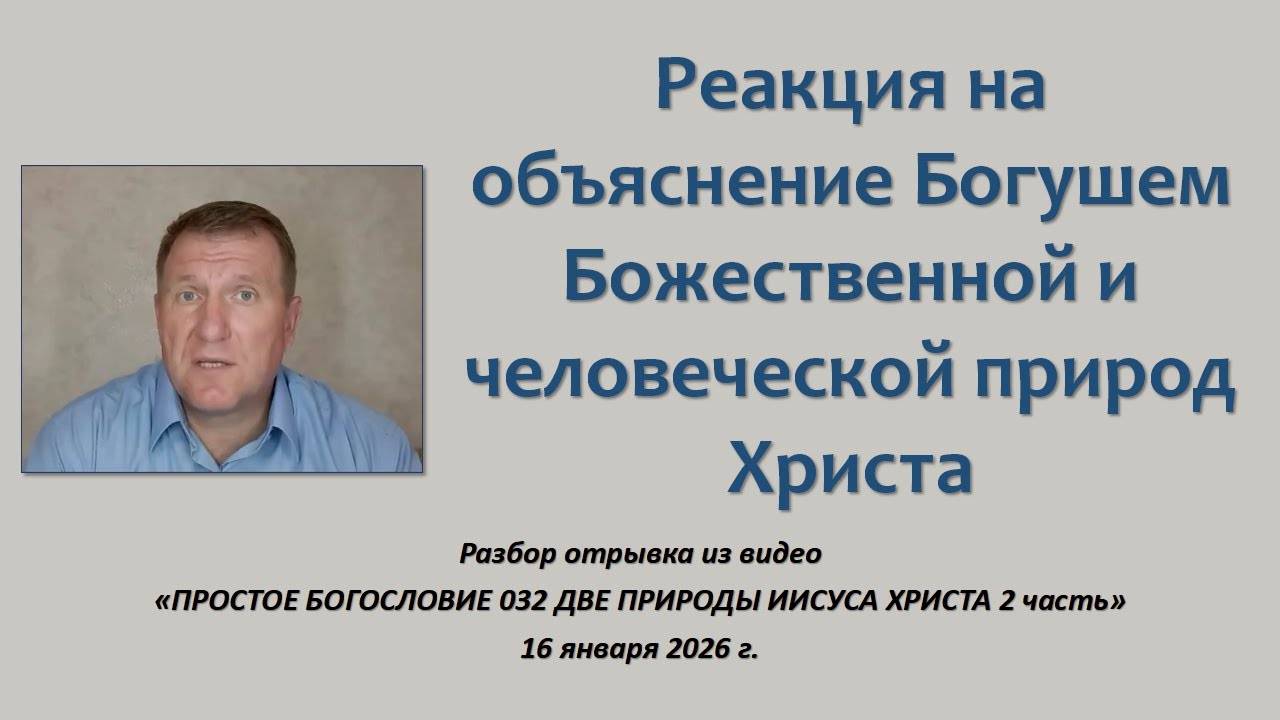 Рекация на объяснение Богушем Божественной и человеческой природ Христа