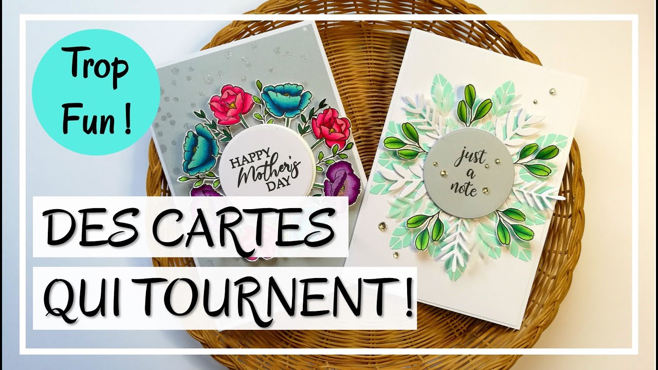 Cartes qui TOURNENT ! Pour la fête des mères ! Facile et peu de matériel ! Carterie Scrap DIY